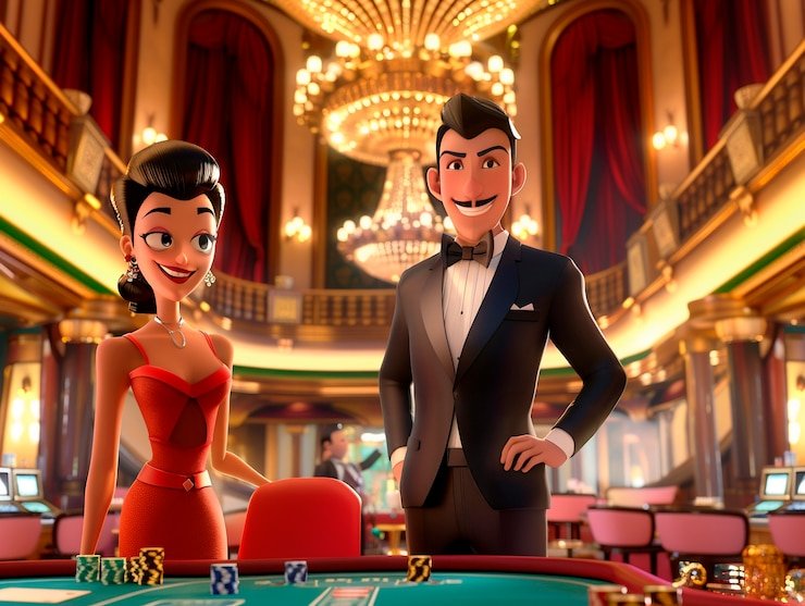 Baccarat table setup at money138 login